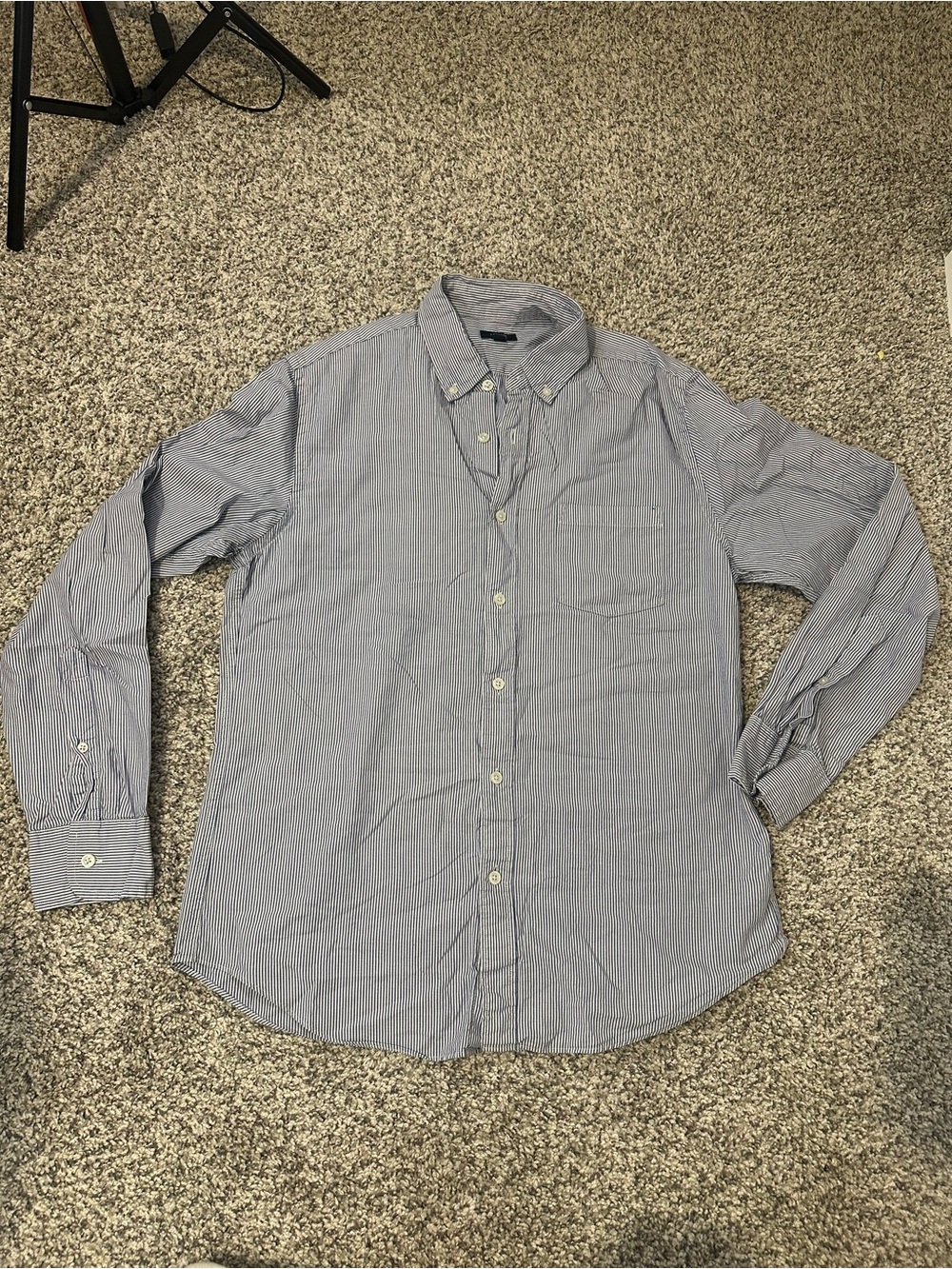 J. Crew Blue Micro-Stripe Button-Down Shirt